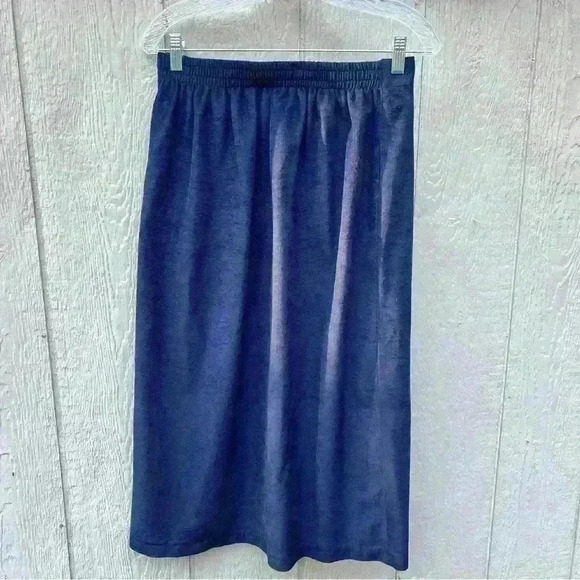 Vintage Raphael Lorenzo California Deep Blue Velvety Skirt Size Medium - Picture 7 of 7
